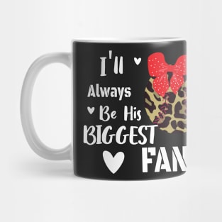 I'll Always Be Your Biggest Fan Mama Gift, Leopard Pattern Baseball Gift For Her, Baseball Mom&Aunt Gift Mug